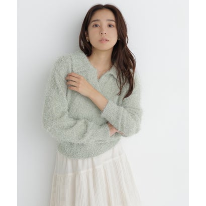 ナチュラルビューティーベーシック NATURAL BEAUTY BASIC フェザーラメ混ニット （オフ系2）｜詳細画像