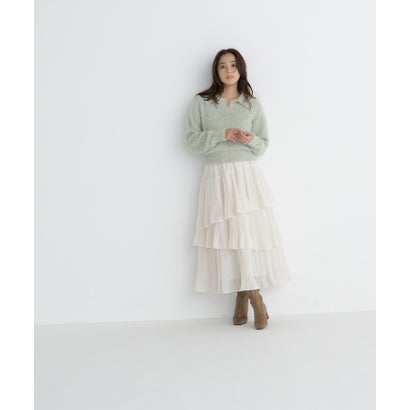 ナチュラルビューティーベーシック NATURAL BEAUTY BASIC フェザーラメ混ニット （オフ系2）｜詳細画像