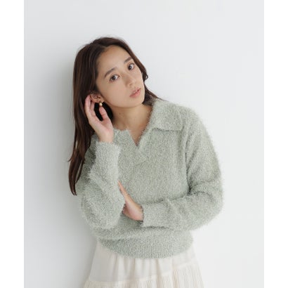 ナチュラルビューティーベーシック NATURAL BEAUTY BASIC フェザーラメ混ニット （オフ系2）｜詳細画像