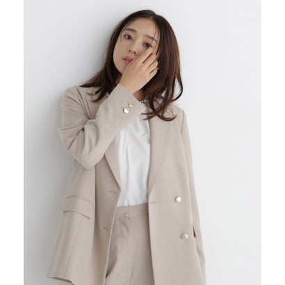ナチュラルビューティーベーシック NATURAL BEAUTY BASIC ダブルブレストボクシージャケット SETUP （パウダーピンク2）｜詳細画像