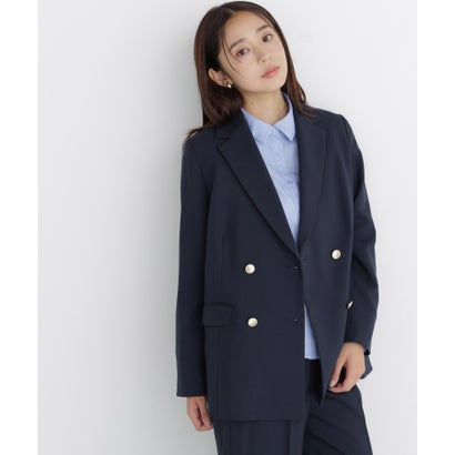 ナチュラルビューティーベーシック NATURAL BEAUTY BASIC ダブルブレストボクシージャケット SETUP （ネイビー）｜詳細画像