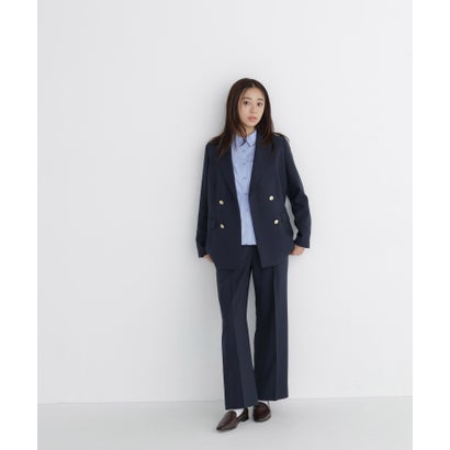 ナチュラルビューティーベーシック NATURAL BEAUTY BASIC ダブルブレストボクシー SETUP セミワイドパンツ （ネイビー）｜詳細画像