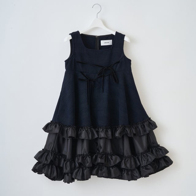 スリーブレスラッフルドレス（Sleeveless Ruffle Dress） （NAVY）