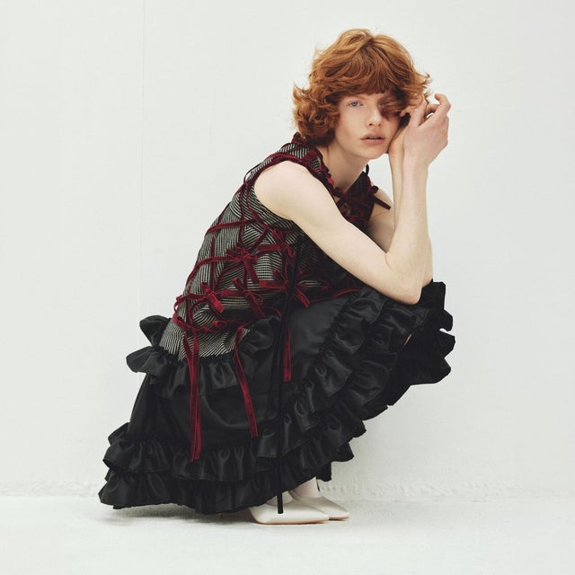 スリーブレスラッフルドレス（Sleeveless Ruffle Dress） （BLACK）