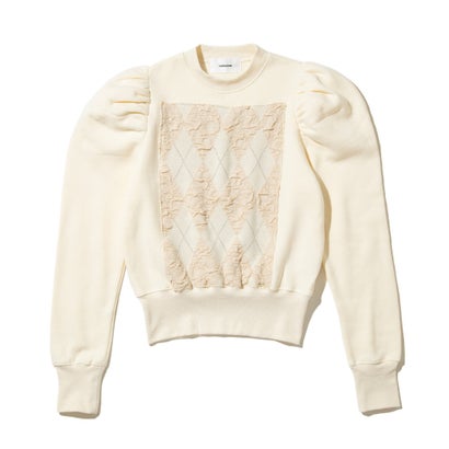 アーガイルニットドッキングスウェット（Argyle Knit Docking Sweat） （Ivory）｜詳細画像