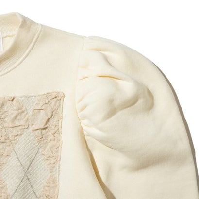 アーガイルニットドッキングスウェット（Argyle Knit Docking Sweat） （Ivory）｜詳細画像