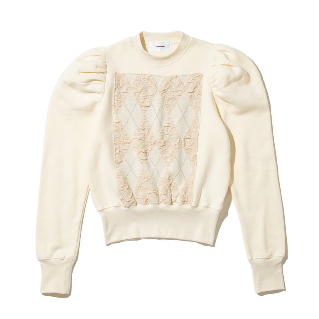 アーガイルニットドッキングスウェット（Argyle Knit Docking Sweat） （Ivory）