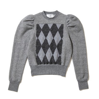 アーガイルニットドッキングスウェット（Argyle Knit Docking Sweat） （gray）｜詳細画像