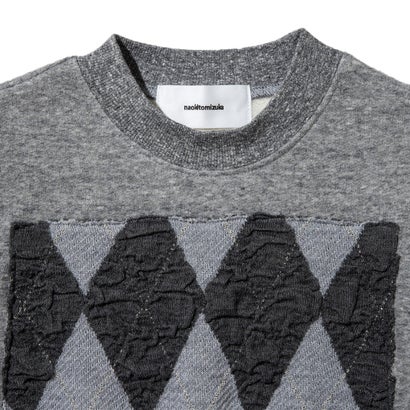 アーガイルニットドッキングスウェット（Argyle Knit Docking Sweat） （gray）｜詳細画像