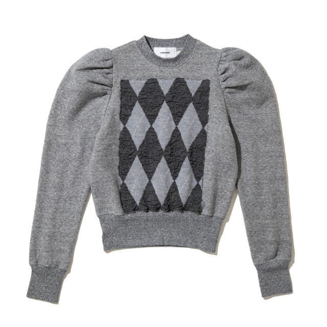 アーガイルニットドッキングスウェット（Argyle Knit Docking Sweat） （gray）