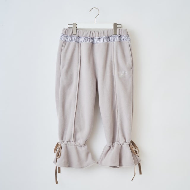 リーボック クロップドフリースパンツ ウィズリボンヘム（Reebok Cropped Fleece Pants With Ribbon Hem） （GRAY）