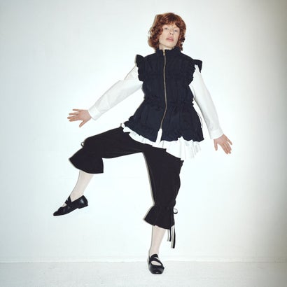 リーボック クロップドフリースパンツ ウィズリボンヘム（Reebok Cropped Fleece Pants With Ribbon Hem） （BLACK）｜詳細画像