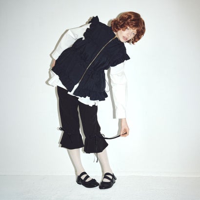 リーボック クロップドフリースパンツ ウィズリボンヘム（Reebok Cropped Fleece Pants With Ribbon Hem） （BLACK）｜詳細画像
