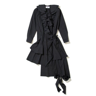 フリルロングドレス（Frill Long Dress） （navy）｜詳細画像