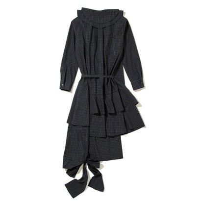 フリルロングドレス（Frill Long Dress） （navy）｜詳細画像