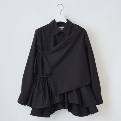 ギャザードデザインシャツ（Gathered Design Shirt） （BLACK）｜詳細画像