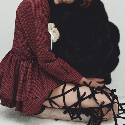 ベルベットリボンスカート（Velvet Ribbon Skirt） （BLACK）｜詳細画像