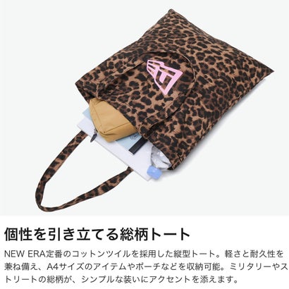 正規取扱店 トートバッグ メンズ レディース カジュアル ブランド 軽量 軽い トート おしゃれ 総柄 ロゴ 学生 マチなし 薄型 綿 大人 肩掛け 手提げ デイリー お出かけ A4 コットンツイル （レオパード）｜詳細画像
