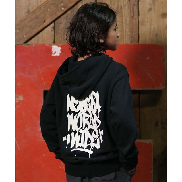 プルオーバー パーカー フーディー キッズ 子供 ロゴ （BLK）