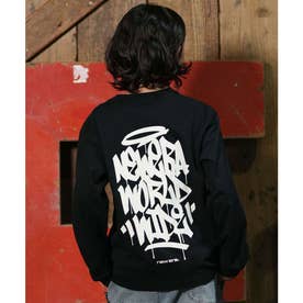 長袖 Tシャツ ロンT キッズ 子供 ロゴ （BLK）