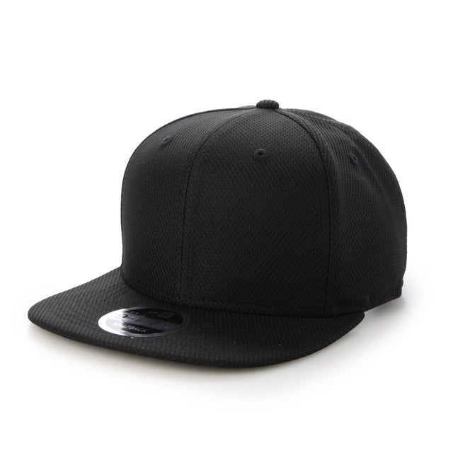 NE404 9FIFTY ダイヤモンドエラ フラットビル スナップバックキャップ 帽子 （ブラック）