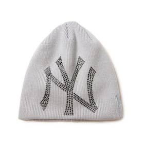 ニューヨーク・ヤンキース ラインストーン ベーシック ビーニー（NEW YORK YANKEES RHINESTONE BASIC BEANIE） （スノーグレー）