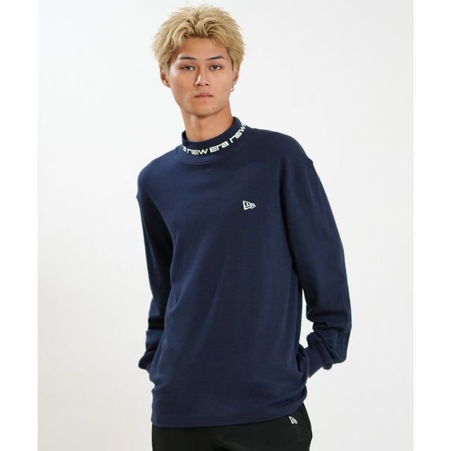 長袖 Tシャツ ロンT メンズ ハイネック ウォーム （NVY）