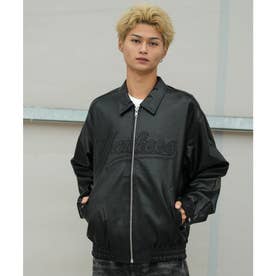 ブルゾン メンズ シンセティックレザー ジャケット ニューヨーク・ヤンキース ブラック （BLK）