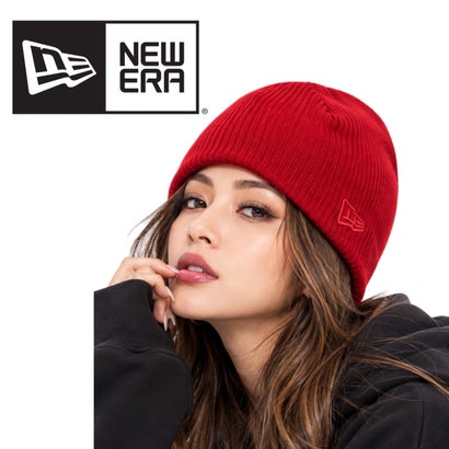 ニューエラ Newera ニット帽子 ビーニー NE900 ニットキャップ 刺繍ロゴ ワンポイント 帽子 裏起毛 メンズ レディース ニットビーニー 男女 NEWERA KNIT BEANIE （レッド）｜詳細画像