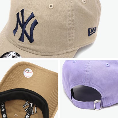 正規取扱店 キャップ メンズ レディース 深め ベースボール おしゃれ ブランド サイズ 無地 女性 男性 MLB 帽子 ベースボールキャップ 9TWENTY ウォッシュドコットン（ヤンキースピンク）｜詳細画像