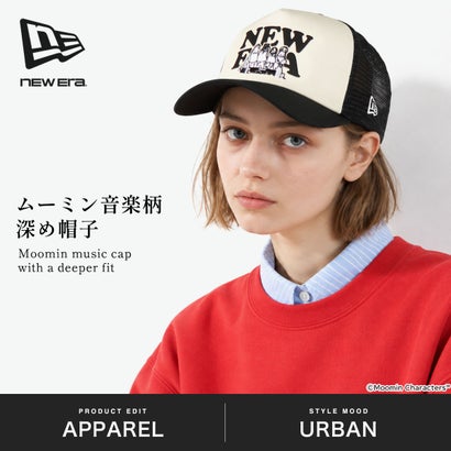 正規取扱店 キャップ 帽子 メンズ レディース メッシュキャップ かわいい ブランド 深め ムーミン コラボ コラボキャップ 9FORTY A-Frame トラッカー Moomin Music （ホワイト×ネイビー）｜詳細画像
