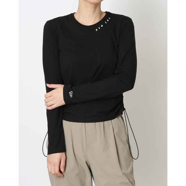 レディース フィットネス 長袖Tシャツ WPA LS DRAWSTRING TEE BLK 14674724 （ブラック）