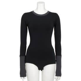TRUE COTTON L.SLEEVE STRETCH JERSEY BODY SUITS【返品不可商品】 （チャコール）