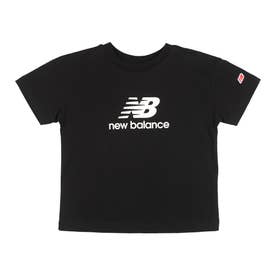 キッズ 子供 Tシャツ 吸水速乾 Stacked logo ショートスリーブTシャツ ABT45065 （ブラック）