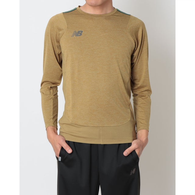 メンズ 長袖機能Tシャツ 杢 接触冷感ロングスリーブシャツ _ MT62A0VS （クイックサンド）