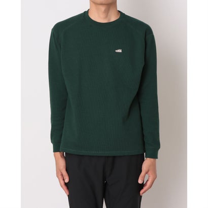 メンズ 長袖Tシャツ ワッフルロングスリーブTシャツ_シューパッチ MT62878J （ノルディックグリーン）｜詳細画像