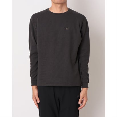 メンズ 長袖Tシャツ ワッフルロングスリーブTシャツ_シューパッチ MT62878J （ブラックセメント）｜詳細画像