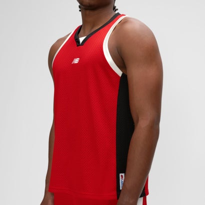 バスケットボールVネックメッシュジャージ（Basketball V-Neck Mesh Jersey） （RED）｜詳細画像