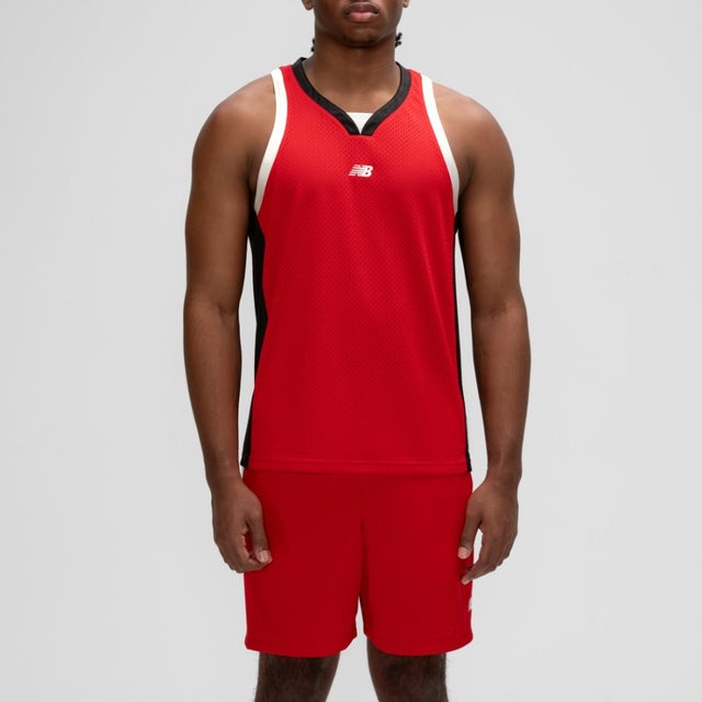 バスケットボールVネックメッシュジャージ（Basketball V-Neck Mesh Jersey） （RED）