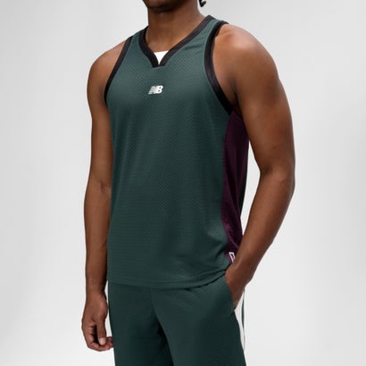 バスケットボールVネックメッシュジャージ（Basketball V-Neck Mesh Jersey） （GREEN）｜詳細画像