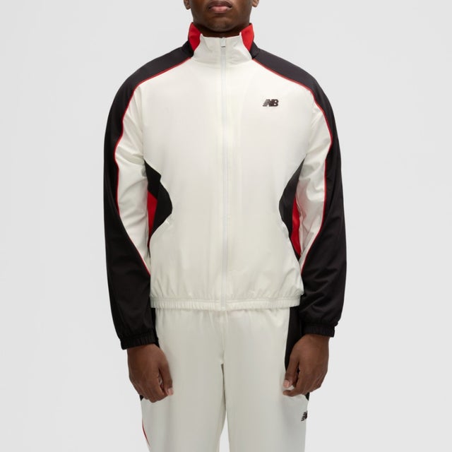 バスケットボールカラーブロックウーブンジャケット（Basketball Color Block Woven Jacket） （WHITE）