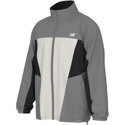 ニューバランス New Balance ニューバランス New Balance WOVEN TRACK JACKET フルジップジャケット 上着 トレーニング 吸汗速乾 リラックスフィット ハンドポケ （YST スレートグレー）｜詳細画像