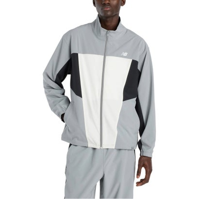 ニューバランス New Balance ニューバランス New Balance WOVEN TRACK JACKET フルジップジャケット 上着 トレーニング 吸汗速乾 リラックスフィット ハンドポケ （YST スレートグレー）｜詳細画像