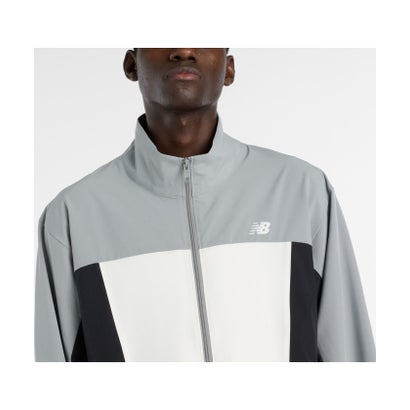 ニューバランス New Balance ニューバランス New Balance WOVEN TRACK JACKET フルジップジャケット 上着 トレーニング 吸汗速乾 リラックスフィット ハンドポケ （YST スレートグレー）｜詳細画像