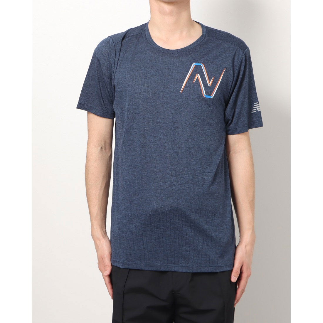 ニューバランス new balance メンズ 陸上/ランニング 半袖Tシャツ グラフィック ラン SS Tシャツ_ AMT21277 （ネイビー）  -アウトレット通販 ロコレット (LOCOLET)