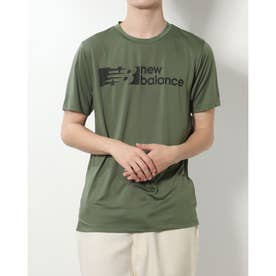 メンズ 半袖機能Tシャツ グラフィックショートスリーブTシャツ AMT31074 （カーキ）