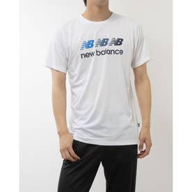 メンズ 半袖機能Tシャツ グラフィックショートスリーブTシャツ_(トリプルロゴ) AMT41001 （ホワイト）