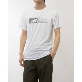 メンズ 半袖機能Tシャツ グラフィックショートスリーブTシャツ_(ブロックロゴ) AMT41000 （ホワイト）
