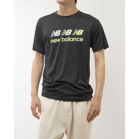 メンズ 半袖機能Tシャツ グラフィックショートスリーブTシャツ_(トリプルロゴ) AMT41001 （ブラック）