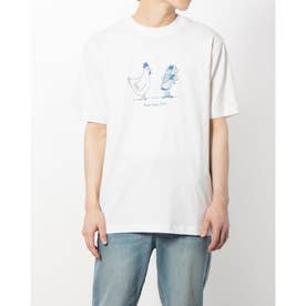 メンズ 半袖Tシャツ リラックス ショートスリーブTシャツ_Chicken Or Shoe MT41591 （ホワイト）